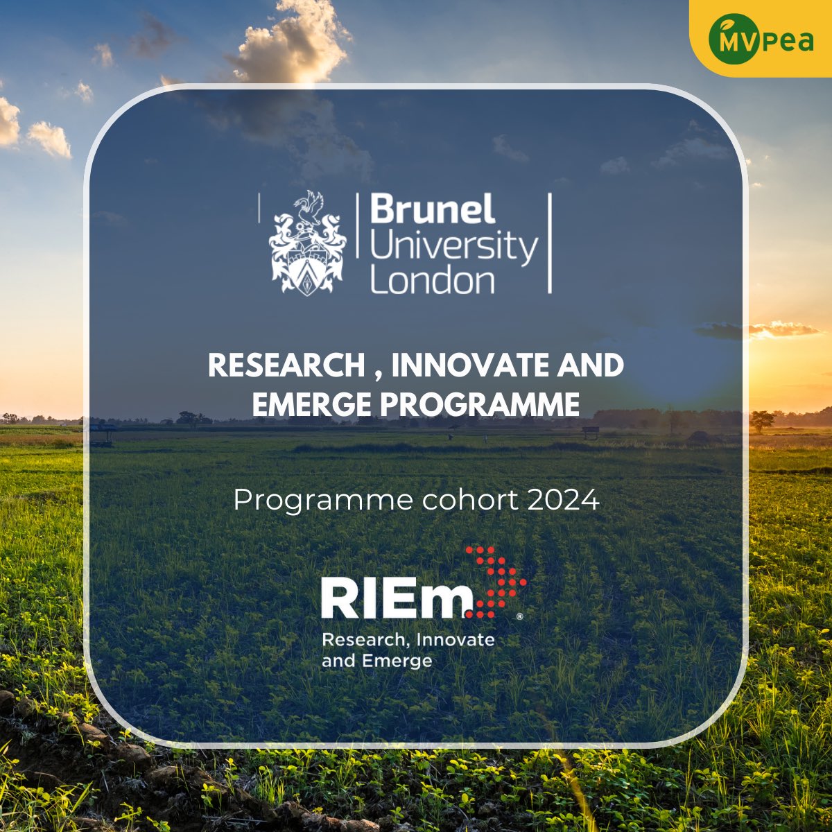 MVPea (@mv_pea) on Twitter photo 🌿💚 We are thrilled to announce our participation in the Research, Innovation, and Emerge (RIEm) programme cohort 2024 by <a href="/Bruneluni/">Brunel University of London</a> London! 🌐💡 brunel.ac.uk/riem
Get ready for some pea-powered breakthroughs! 🌟 #MVPea #PeaPower #BrunelUniversity #RIEm2024 🌿💚 We are thrilled to announce our participation in the Research, Innovation, and Emerge (RIEm) programme cohort 2024 by <a href="/Bruneluni/">Brunel University of London</a> London! 🌐💡 brunel.ac.uk/riem
Get ready for some pea-powered breakthroughs! 🌟 #MVPea #PeaPower #BrunelUniversity #RIEm2024