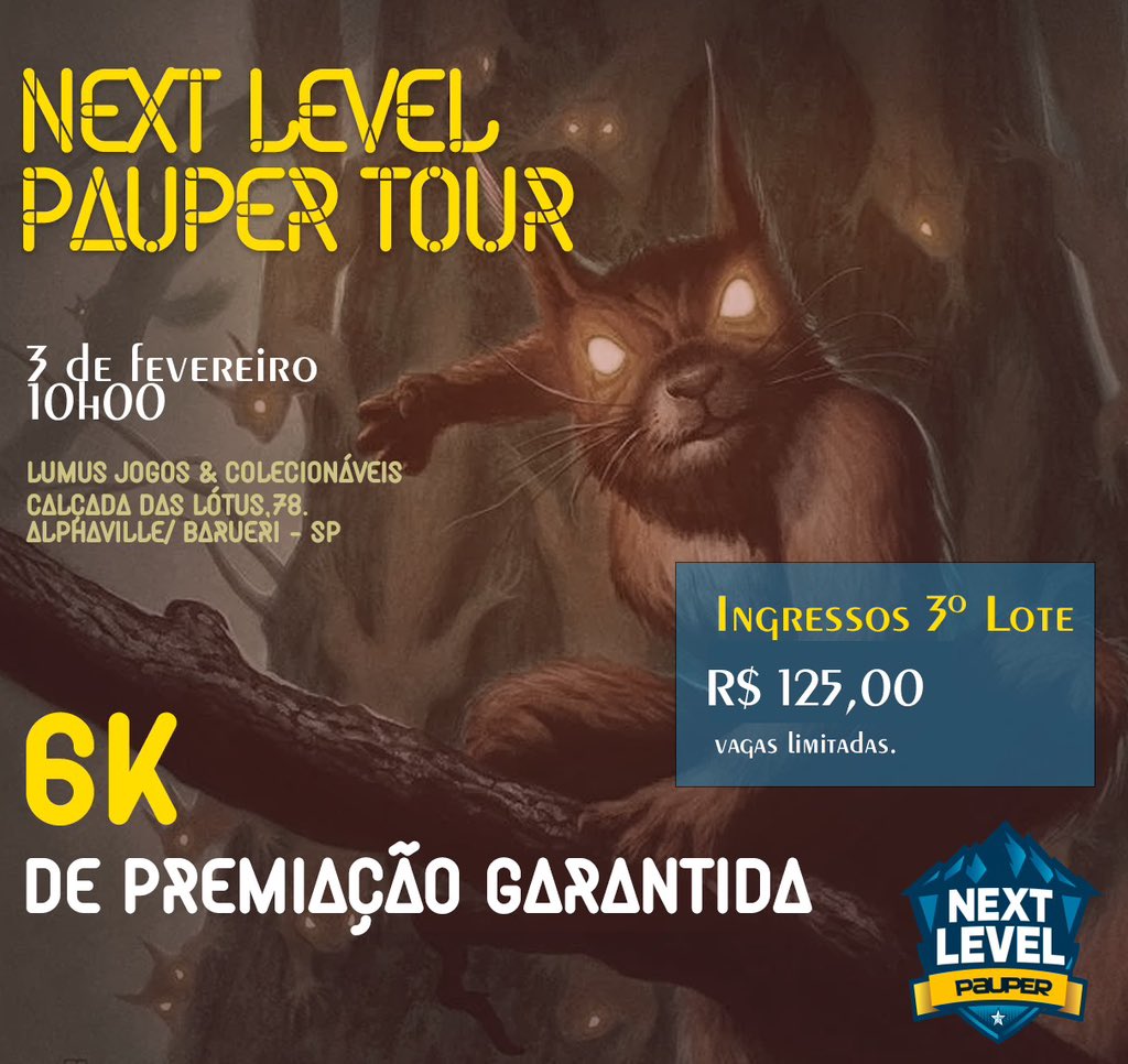 Últimos ingressos . Corre fiiii tá acabando .#MagicTheGathering #pauper #bigbrothernlbe #Bitcoin #bbtvi #tovivo #cartas #Tigrinho
