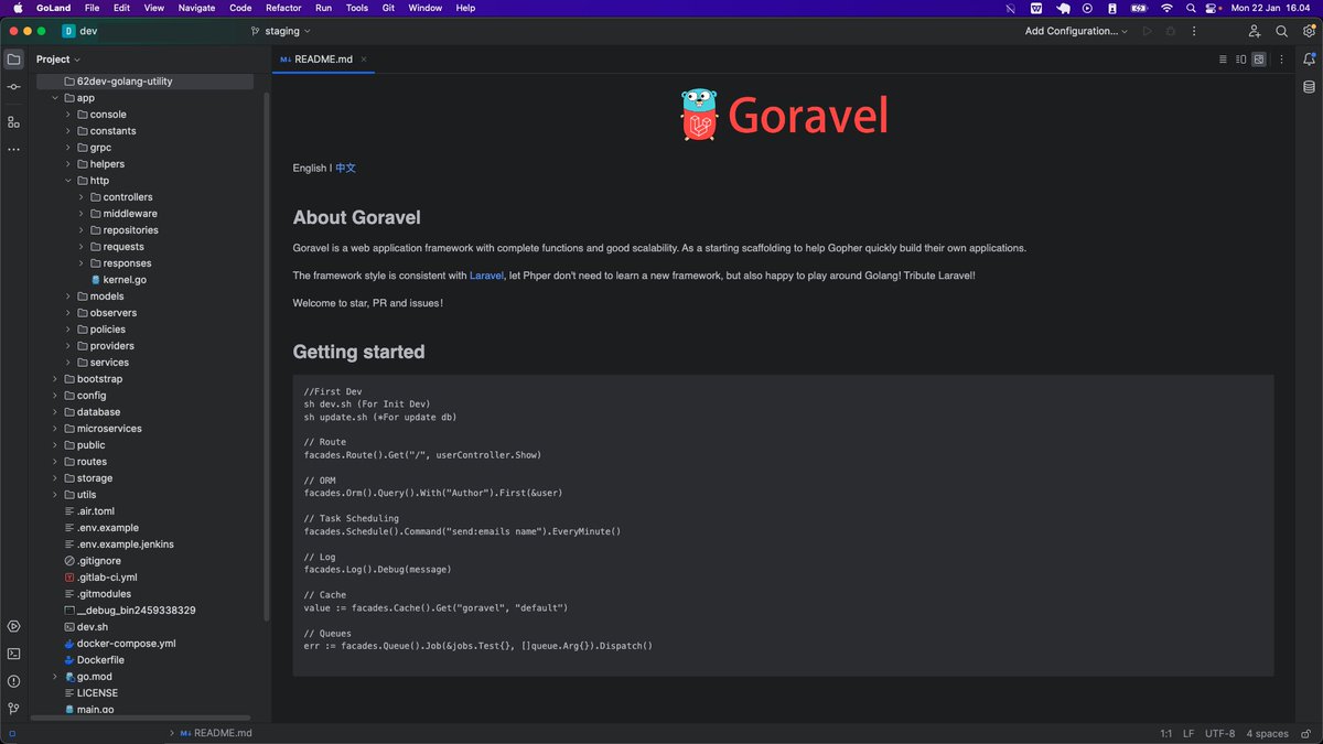 fifiyuu's tweet photo. Jadi keinget tahun lalu ada project uji coba yg pake Goravel di kantor.. Ini framework Go yg arsitektur &amp; struktur folder nya persis Laravel, bahkan sampe artisan console nya, jadi bukan php artisan tapi go run . artisan wkwkw. Ibarat rumahnya Laravel, isinya bukan PHP tapi Go 👀 https://t.co/GVHjOzIy6q