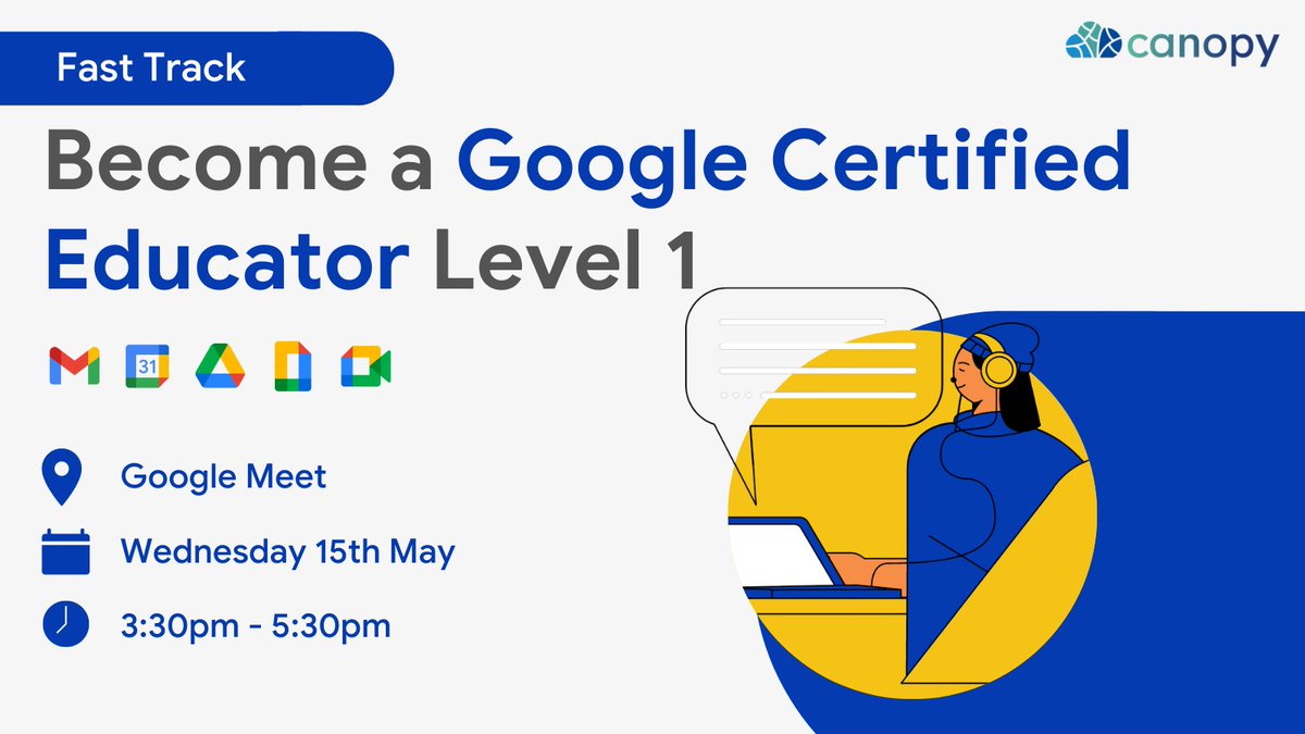 Want to demonstrate your skills using the Google tools by becoming a Google Certified Educator Level 1? 🏆 If you're already an experienced @GoogleForEdu user sign up for our online fast-track session! 🚀 Find out more at canopy.education/events #GoogleEdu
