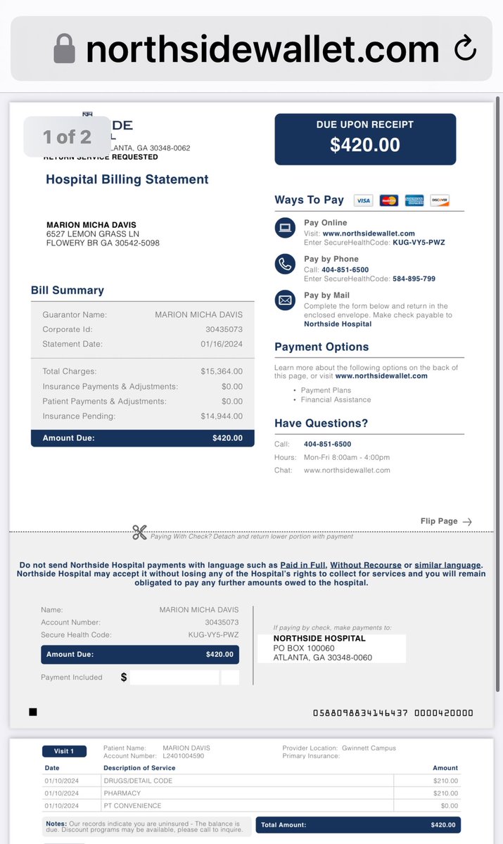 Amazing how a hospital can charge you erroneously, and no one in billing can help you. Thanks for nothing <a href="/NorthsideHosp/">Northside Hospital</a> <a href="/wsbtv/">WSB-TV</a> <a href="/FOX5Atlanta/">FOX 5 Atlanta</a> <a href="/11AliveNews/">11Alive News</a> <a href="/ATLNewsFirst/">Atlanta News First</a>