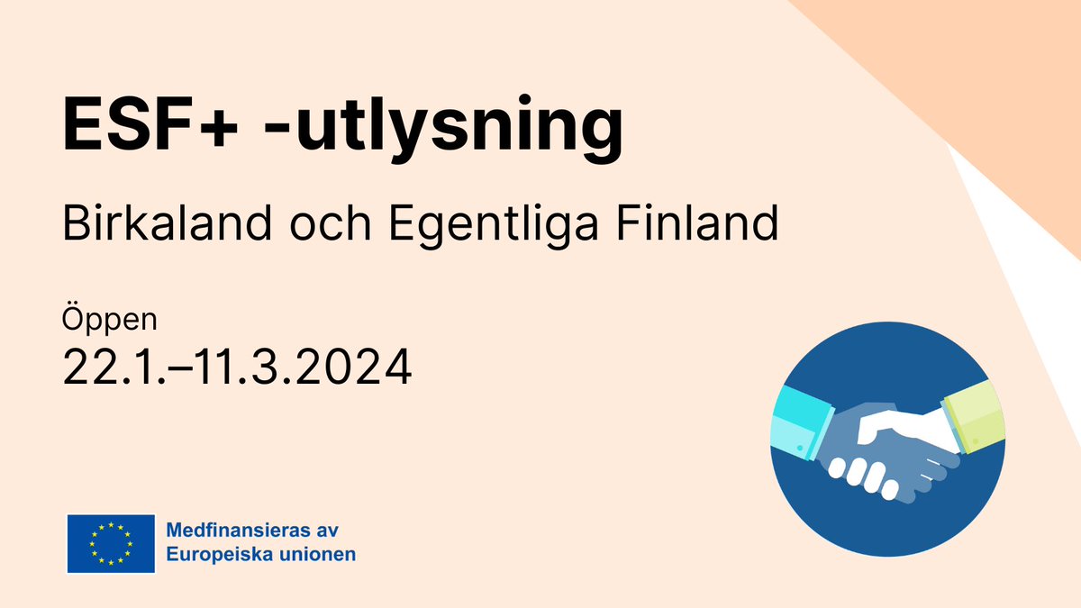 elykeskisuomi's tweet image. ESF+ -utlysningarna för Birkaland och Egentliga Finland startade! Anmäla dig till ansökningsinformationen! Det är 1.2.2024.
rakennerahastot.fi/sv/-/birkaland…

#ESFplus  #Strukturfonder #Birkaland #EgentligaFinland
