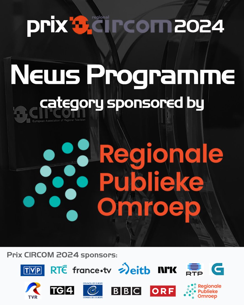 Explore &amp; Enter #PrixCIRCOM 2024: award criteria for News Programme category bit.ly/CRPrixNP sponsored by <a href="/stichtingrpo/">Regionale Publieke Omroep</a> New this year: submit  News Programme ONLY of 1 February 2024. To enter visit circom-regional.eu/prix-circom-20… The deadline for entries is Friday 22 March.