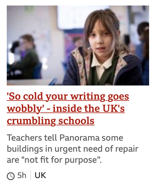 Just a reminder that, as Chancellor Rishi Sunak cut taxes on Champagne on the same day he cut funding to rebuild schools.