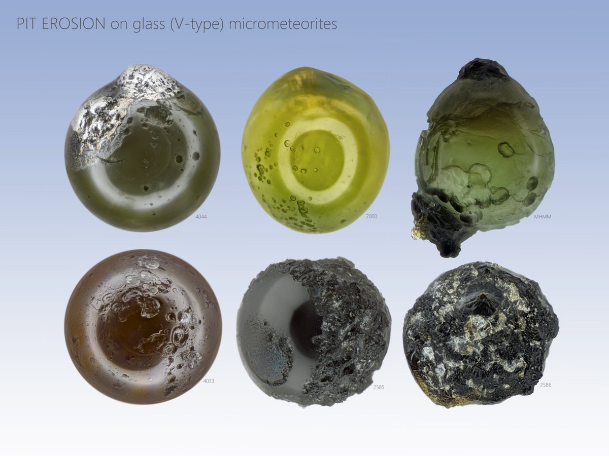 prjstardust's tweet photo. The weathering of glass micrometeorites: https://t.co/uR50VHcUlD - new feature story on Patreon! https://t.co/iyxbyGH6su