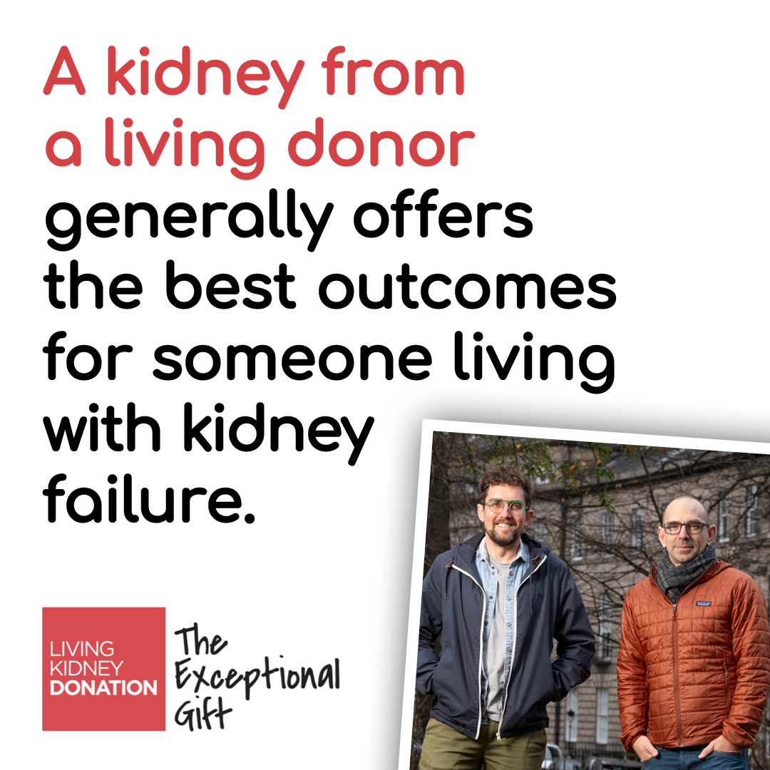Father of two Calum received a kidney donated by friend Ian after tests showed the pair were a 100% match. Ian's donation has given Calum his life back. Now the pair are sharing their story as we celebrate #TheExceptionalGift of living kidney donation: organdonation.scot/why-it-matters…