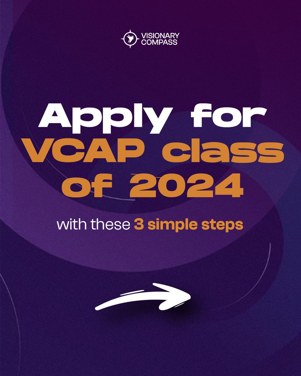 VCAP_by_DDK's tweet image. Applications are now open for Visionary Compass Accelerator Program (VCAP) 2024

Swipe the post to read our quick guide on how to apply for the Visionary Compass Accelerator Program Class of 2024

#VCAP #VisionaryCompass #VCAP2024 #ApplyNow #LeadershipCoaching #AfricanVisionaries