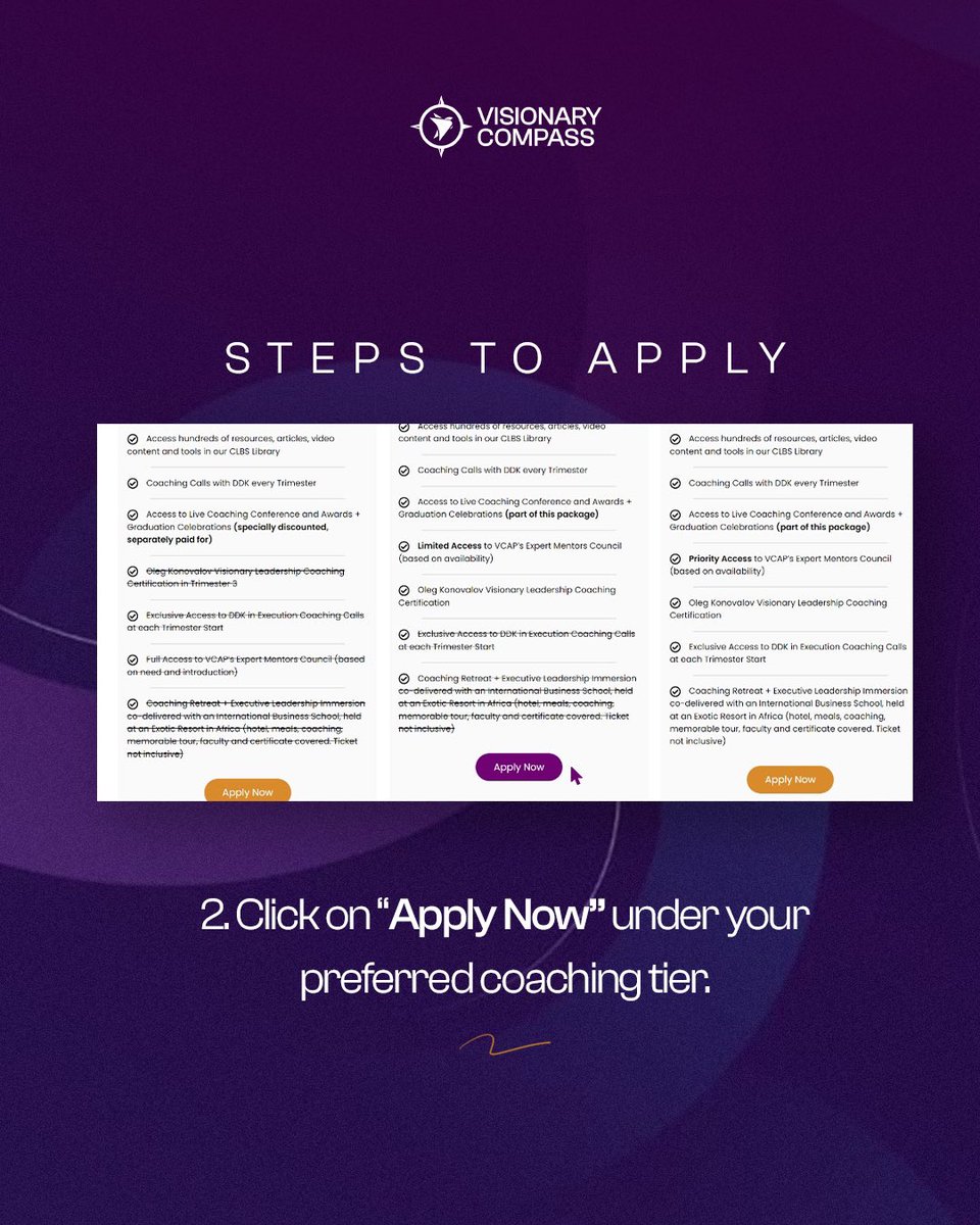 VCAP_by_DDK's tweet image. Applications are now open for Visionary Compass Accelerator Program (VCAP) 2024

Swipe the post to read our quick guide on how to apply for the Visionary Compass Accelerator Program Class of 2024

#VCAP #VisionaryCompass #VCAP2024 #ApplyNow #LeadershipCoaching #AfricanVisionaries