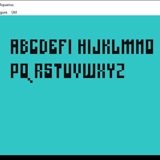 AquariusRevival's tweet image. The "G" is purposefully left blank b/c I'm still chewing on it. #Aquarifont2 #MattelAquarius #AnalogProgramming #RetroProgramming #5amBathrobeProgramming