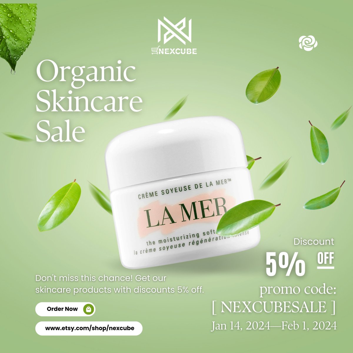 SmudgeSticksCal's tweet photo. Discover a world of radiant beauty with LAMER skincare! 🌼 Use code [NEXCUBESALE] to receive a 5% discount.

Etsy Shop 👉 https://t.co/Q6ovdAL3ns

#etsy #etsyfind #etsyshop #nexcubeshop #LAMERBeauty #SkincareSale #GlowingSkin #BeautyRoutine #DiscountAlert #TimelessBeauty #skin https://t.co/wXfGBKo3IO