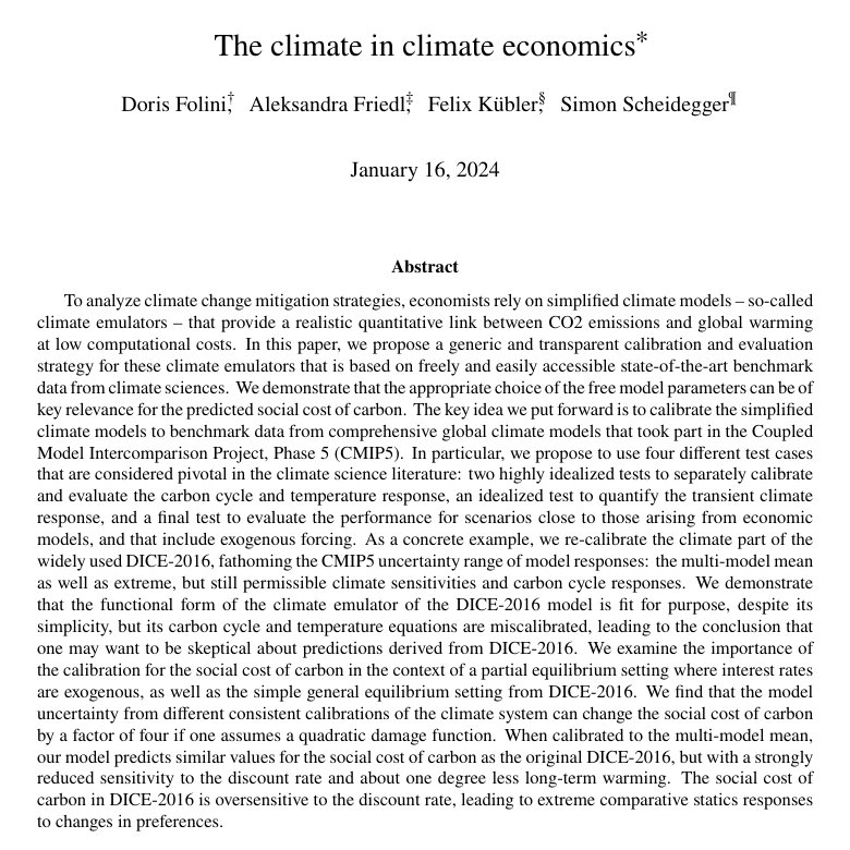 RevEconStudies's tweet photo. Recently accepted to REStud, ``The Climate in Climate Economics: where economics meets climate physics,''

From Folini, @friedlale, Kübler and @comp_simon:

https://t.co/Yc3VbTdab8 https://t.co/Fevnt0npBZ
