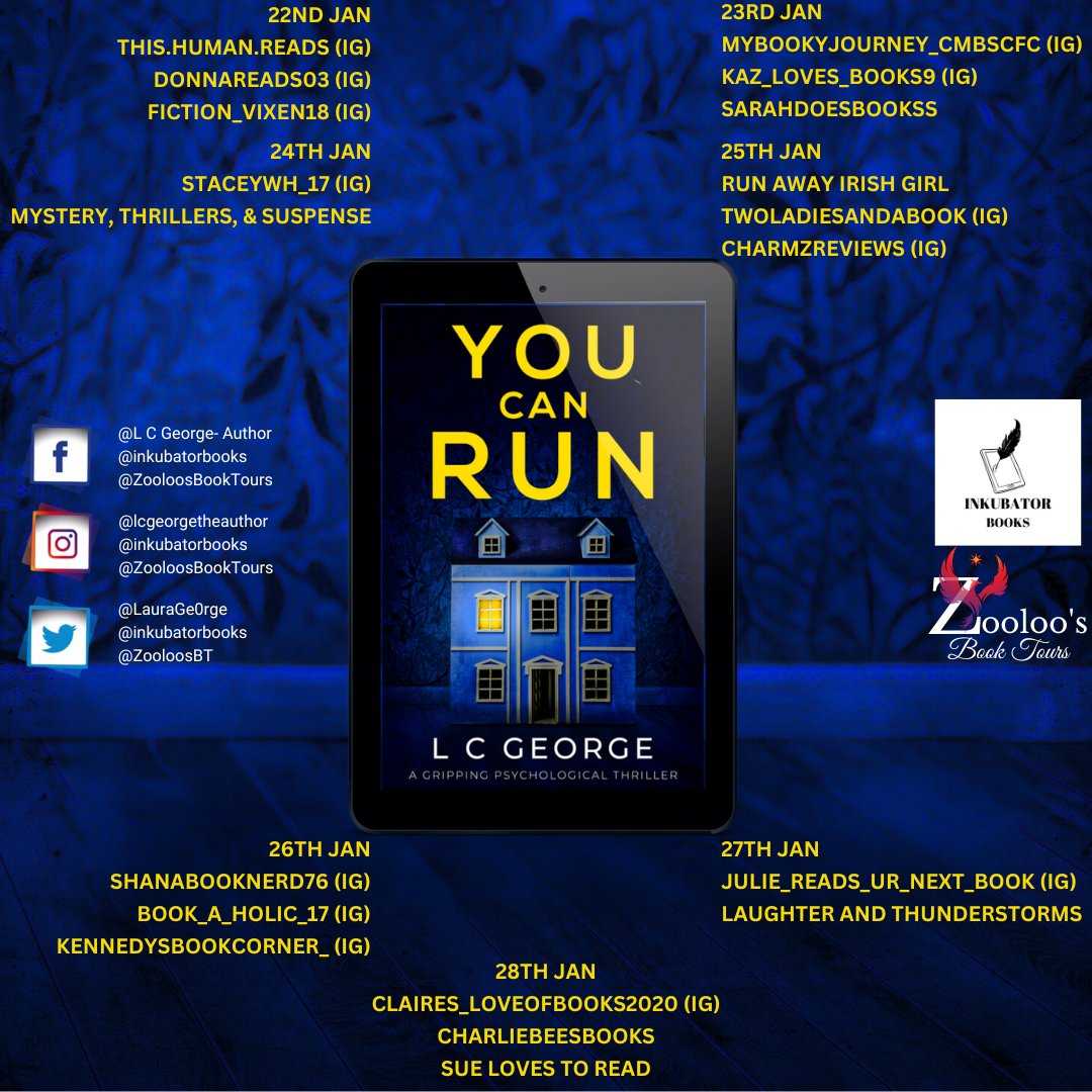 skbookwormfever's tweet photo. My stop today on the blog tour for #YouCanRun by @lcgeorgetheauthor 

Many thanks to @inkubatorbooks @ZooloosBT 

Full review on my blog page:
https://t.co/T3IwTak16d

#bookblogger #bookreview #BookRecommendations #BookTwitter https://t.co/99U9ktIvBK