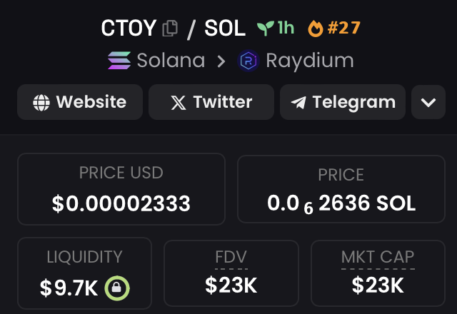 ChicenToy's tweet photo. i literally have no clue what is going on with anything or anyone or anywhere ever but is $CTOY trending on @dexscreener ?

https://t.co/NP7gn8ESyO https://t.co/i6BgXcNsVH