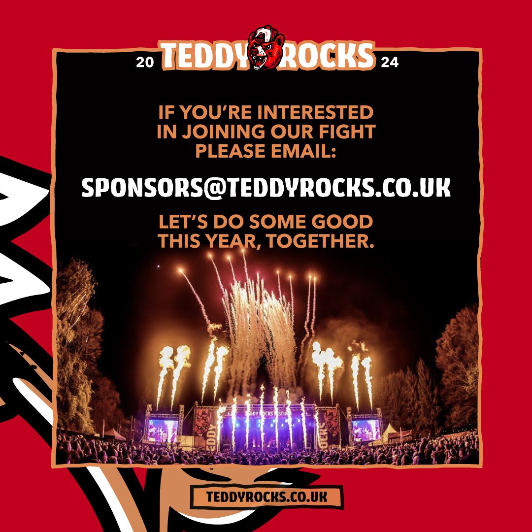 TeddyRocksFest's tweet photo. We are looking for new sponsors 🫶 From representing a festival stages to one off contributions , we offer a wide range of sponsorship opportunities to suit all company sizes. Get in touch for more information on how to #jointhefight &amp; support our cause. 

https://t.co/5nunBz3AL6 https://t.co/cXPRL3udm7
