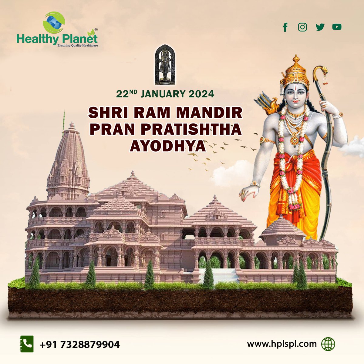 HealthyPlanet16's tweet photo. Ram Mandir Pran Pratista
.
.
To know about our services
Contact -+91 7328879904
Website - https://t.co/uN5UFiWRxW
.
.
#healthyplanet #healthy #planet #hpls #hplspl
#lab #express #LabExpress #diagnostics #productspotlight
.
.
#rammandir #hindu #ram #bjp #ayodhya #hinduism #india https://t.co/WJvRsEjHXZ