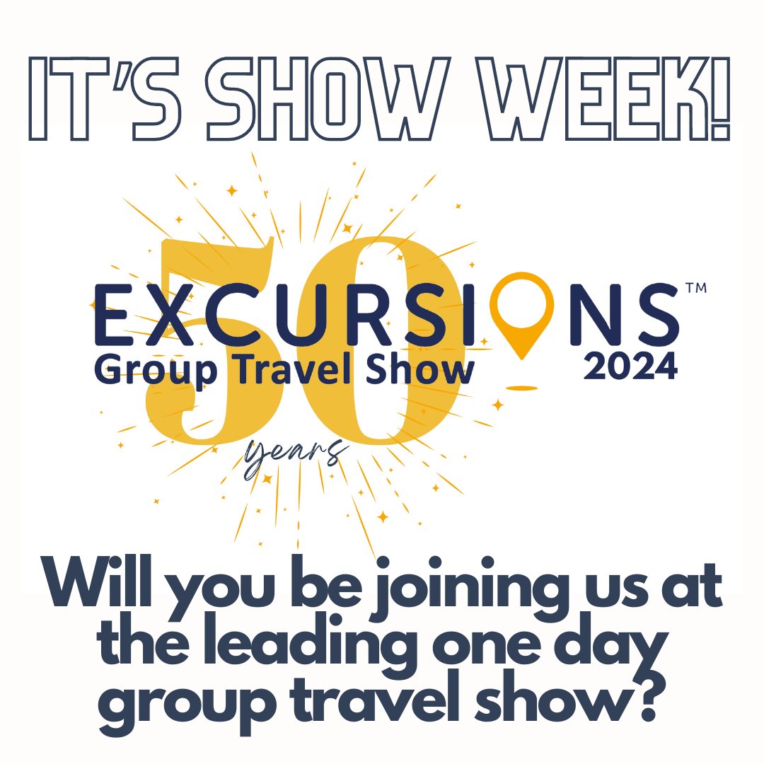 So excited to welcome all to Wembley for #Excursions2024 this Saturday. If you're a GTO, Coach or Tour Operator or organise #daytrips #shortbreaks or #holidays for groups, don't miss the original 1-day #grouptravelshow. Pre-register for free show entry at excursionsshow.com