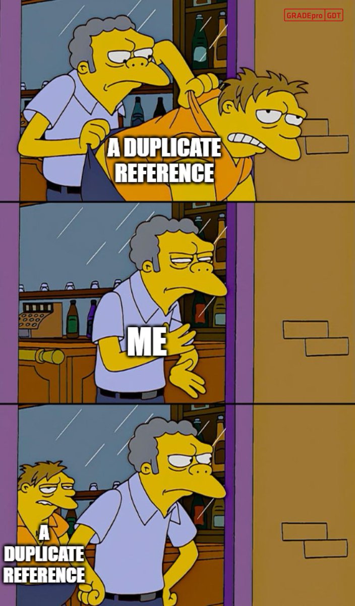 evidence_prime's tweet photo. 📚Duplicate references...
🔄 #GRADEpro to the rescue!
🦸‍♂️ Tame the never-ending citation chaos with our References module!

#DuplicateDilemma
#GRADEmonday https://t.co/xVAWtkIys5
