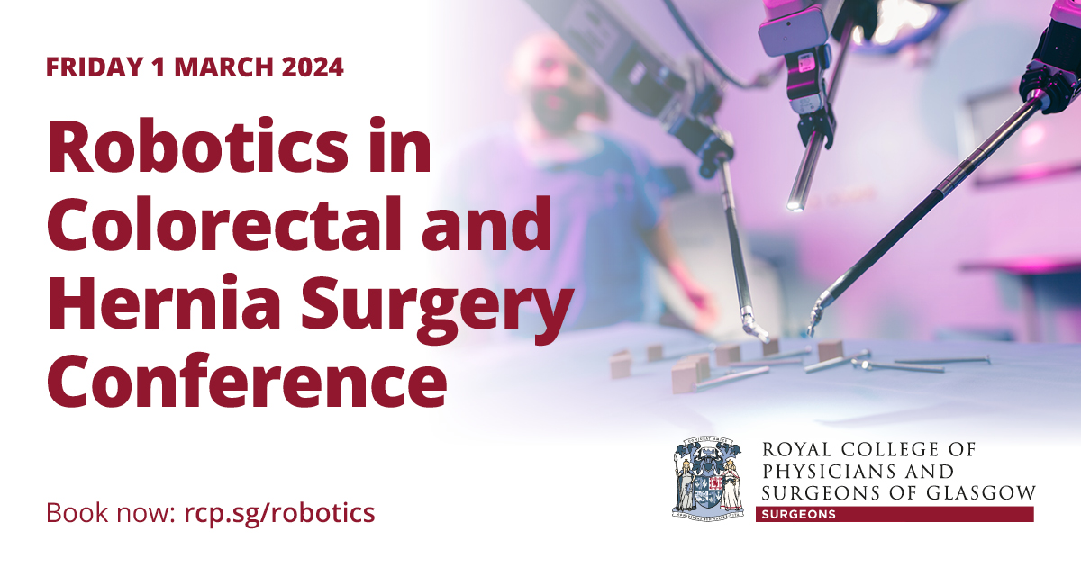 Don’t forget if you’re planning to join our Robotics in Colorectal and Hernia Surgery Conference – there’s an early bird discount available if booked by this Friday (26th). Book on this at: rcp.sg/robotics @susanmoug @MaciejPavvlak