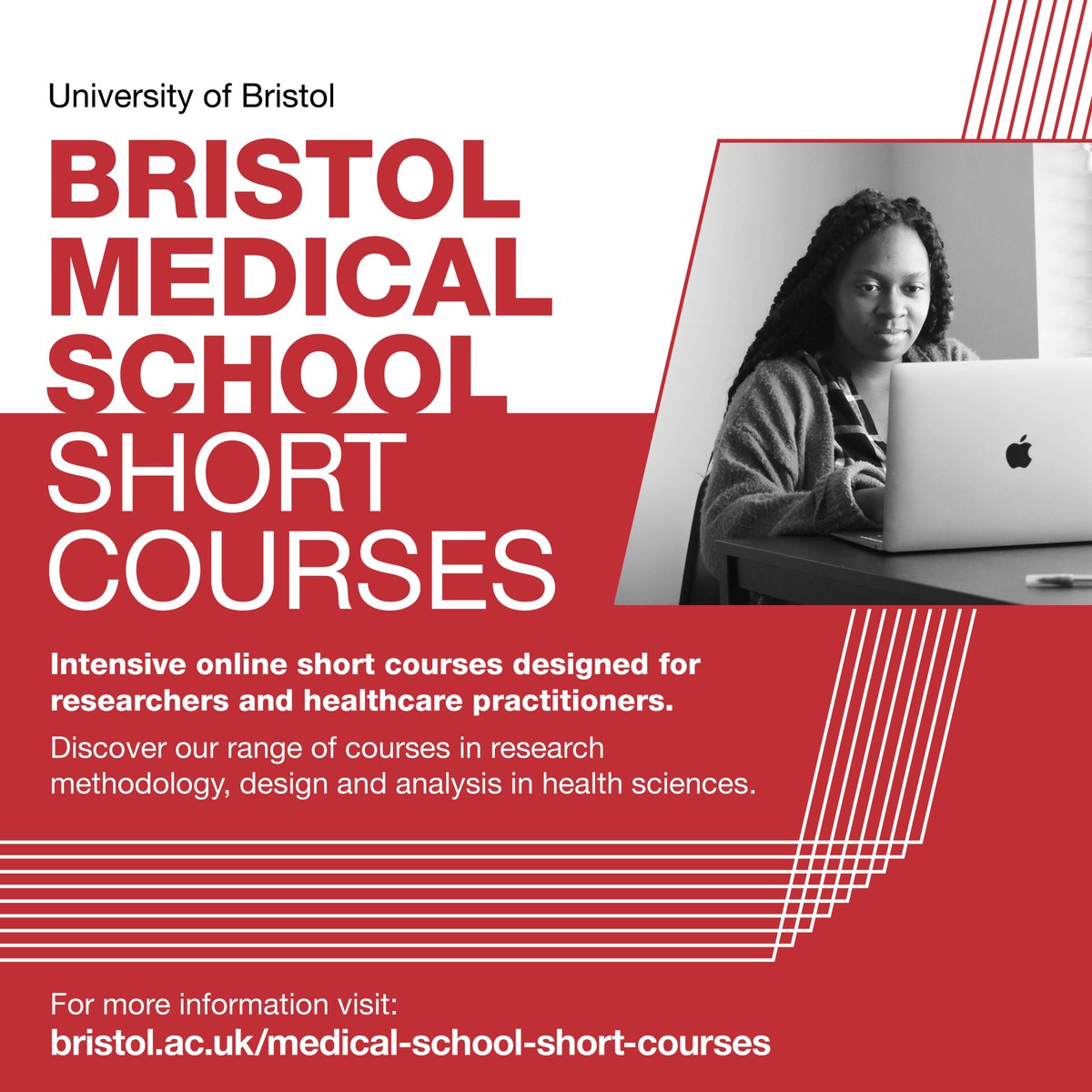 Online training opportunities with subject specialists at Bristol Medical School - update your knowledge on topics like disease modelling, bioethics, economic evaluation and medical statistics.