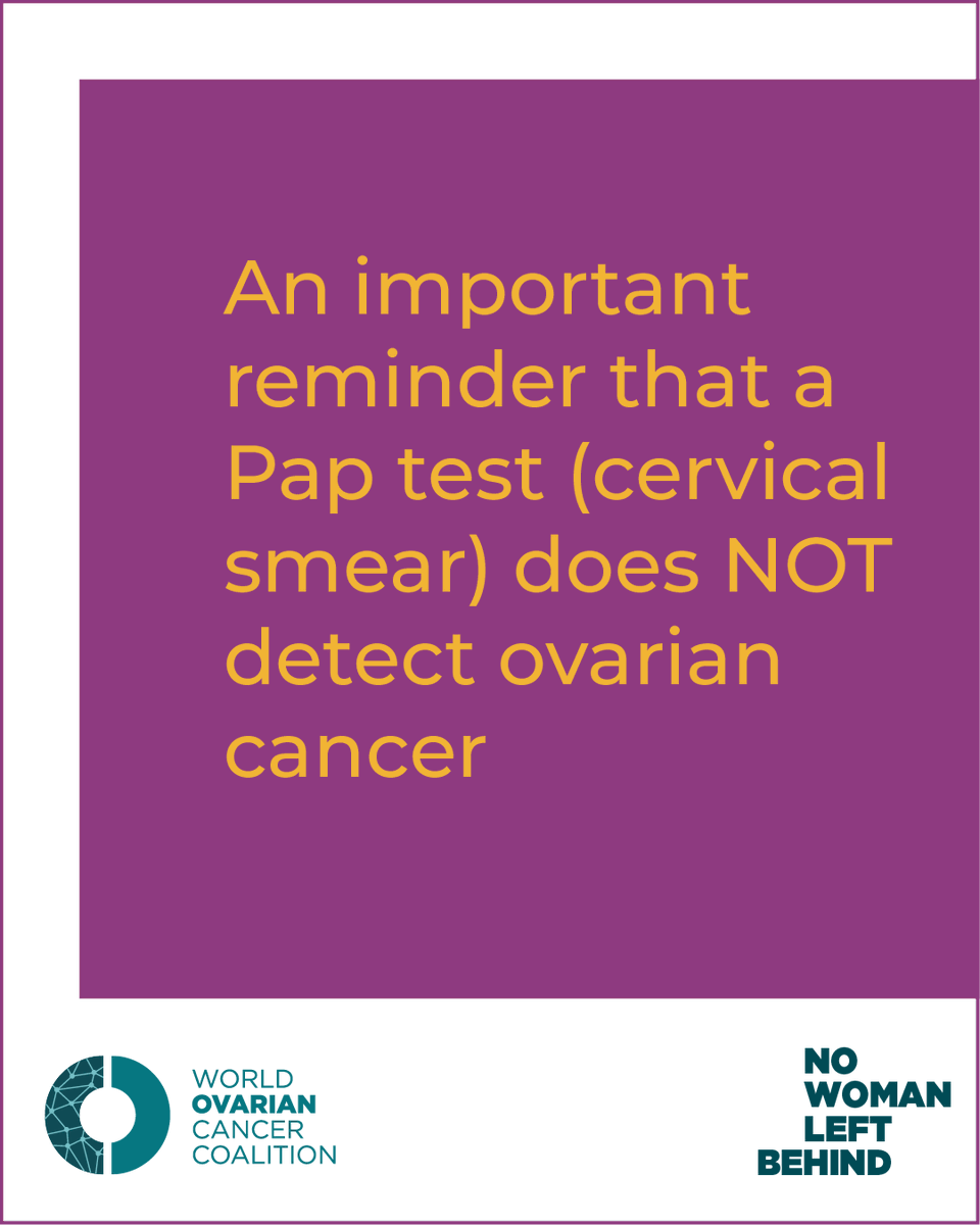 As January is Cervical Cancer Awareness Month, an important reminder that a Pap test (cervical smear test) does NOT detect ovarian cancer #OvarianCancer #NoWomanLeftBehind