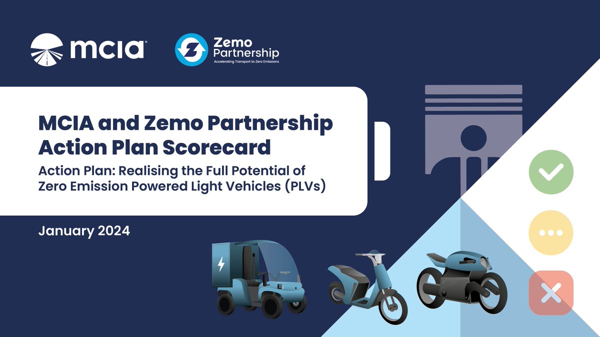 MCIA and @Zemo_Org have launched our Action Plan Scorecard, evaluating progress on our sector's Joint Action Plan. The Scorecard calls on the Government to deliver the Action Plan to achieve its own mobility objectives. You can read the Scorecard here: link.mcia.co.uk/GxhJ