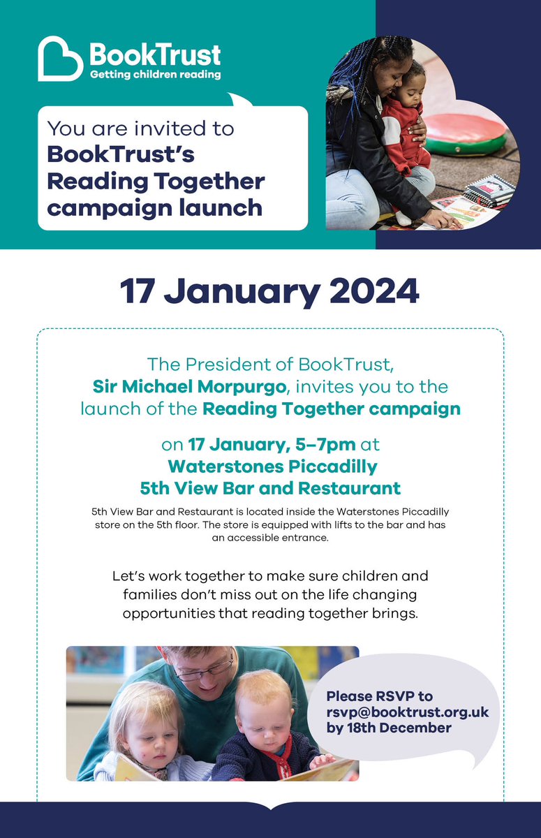 Following on from my posts last week about @Booktrust incredibly important campaign #ReadingTogether here is the link to their open letter asking for secured early years funding booktrust.org.uk/news-and-featu…