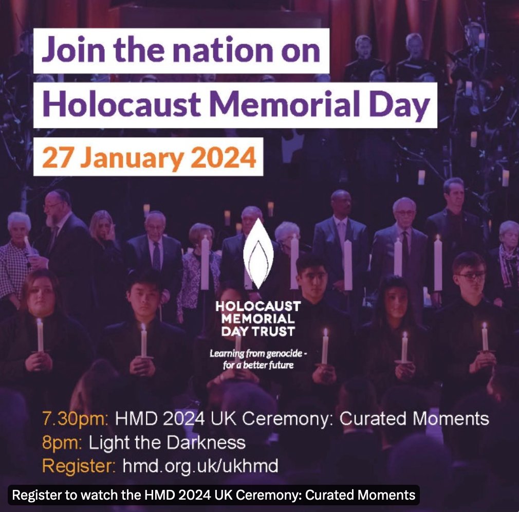 1/3 This year, #HolocaustMemorialDay will take place on Sat 27th Jan. @HMD_UK will host a ceremony to commemorate this very important date, with survivors and some of the nation’s political, civic & faith leadership. Now, more than ever, it's vital to remember the suffering ..