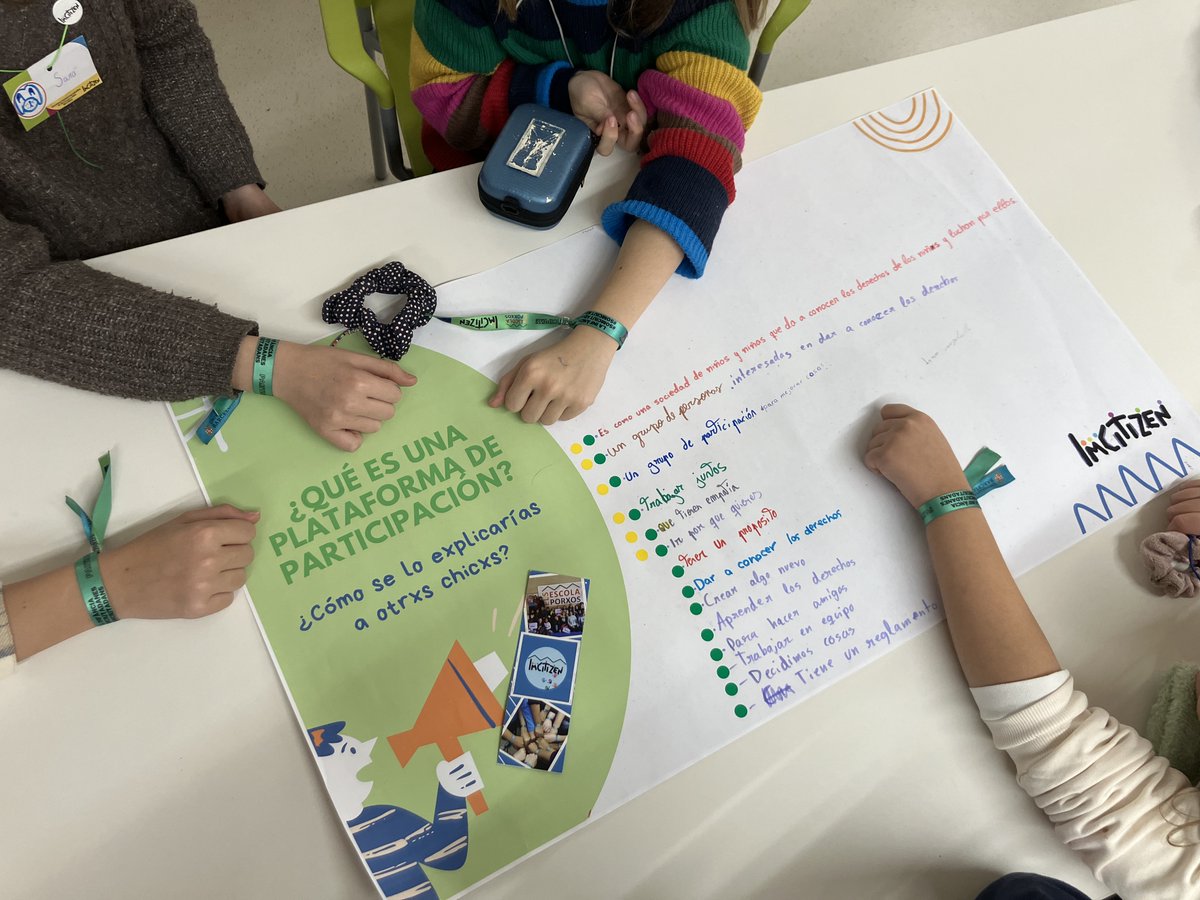 imcitizen_eu's tweet photo. (7/10) Domingo mañana... ¡Trabajamos en grupo para acabar de identificar #elementosclave de las #Plataformas! Lxs adultxs comparten 💡 para acompañar procesos de #ParticipaciónInfancia en #Plataformas, y lxs niñxs dan respuesta a ❔ muy importantes: #funciones, #red, #inclusión.. https://t.co/OKOu4k2RfM