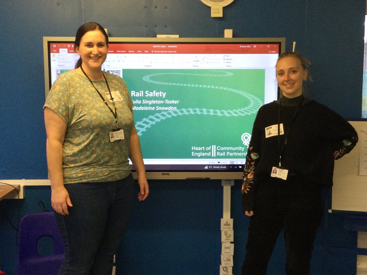 SchoolNewdigate's tweet photo. This morning we had the rail safety team in year 1/2!!! They looked at potential dangers, chanted “You must never ever go on the tracks!” and listened to a ‘Thomas the tank engine’ story! Thank you @HeartCRP for a great morning! https://t.co/5FDHNwciXa