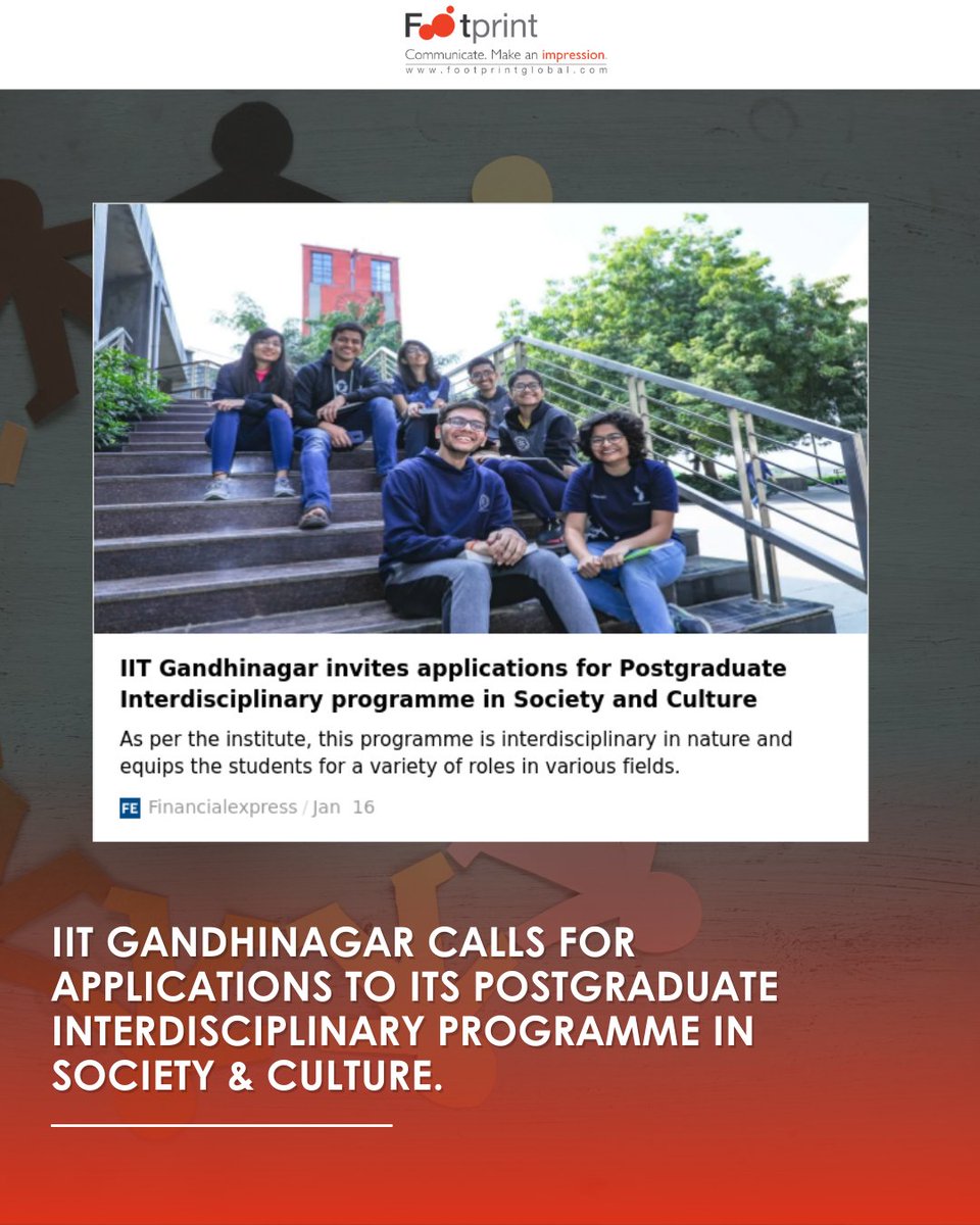 FGCTweets's tweet photo. IIT Gandhinagar calls for applications to its Postgraduate Interdisciplinary programme in Society & Culture.
#Interdisciplinary #PostGraduateCourses #HigherEducation #Society #Culture #Humanities @iitgn https://t.co/sZE2iC572P