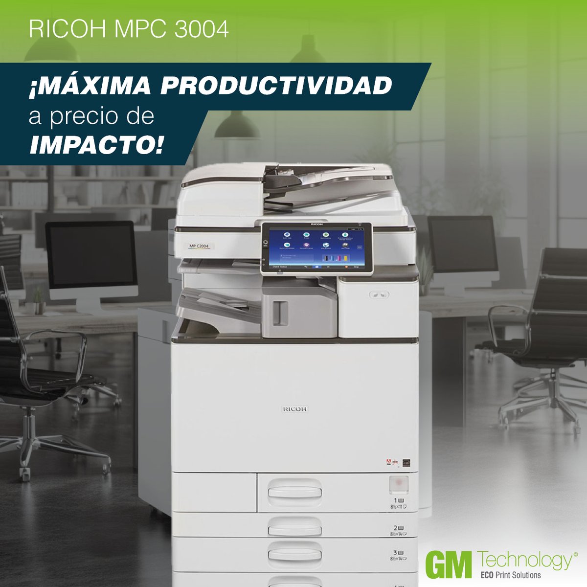 GMTechnologyEs's tweet photo. 🔥 OFERTA EXCLUSIVA en copiadoras Ricoh MPC 3004 de la gama Eco Select.

¡Ofrece a tus clientes el poder de un dispositivo de impresión intuitivo y sencillo a PRECIOS CONVENIENTES! 🤑

✅ Máxima productividad

👌 Simplificación de tareas

🌱 Dispositivo eco amigable y eficiente https://t.co/8nnVfH8CYf