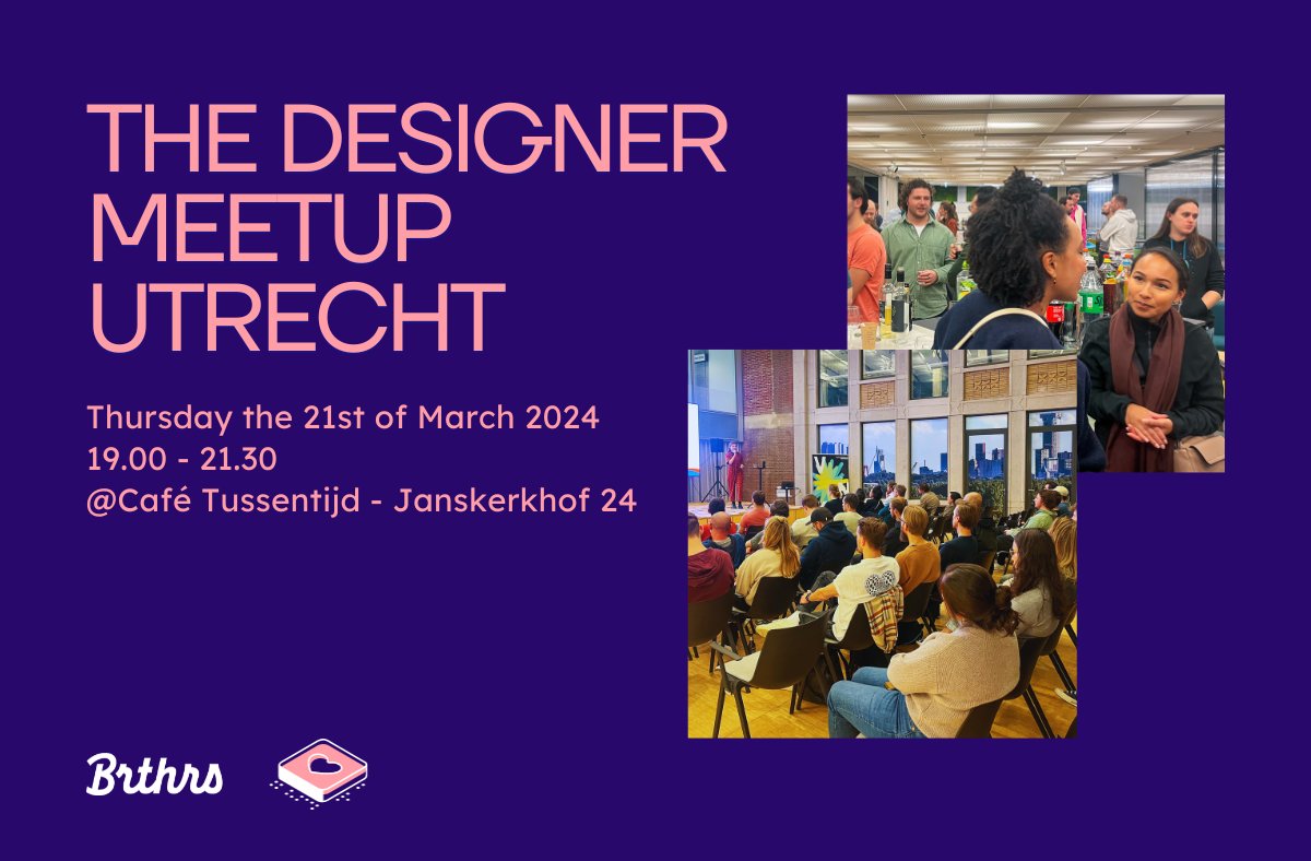 We are beyond excited that The designer Meetup is hitting the double digits🥳 Our 10th anniversary is coming up, on march 21 the next Designer Meetup will be back in Utrecht, were it all begon!

Make sure don't miss out 👉 t.ly/FE4g0