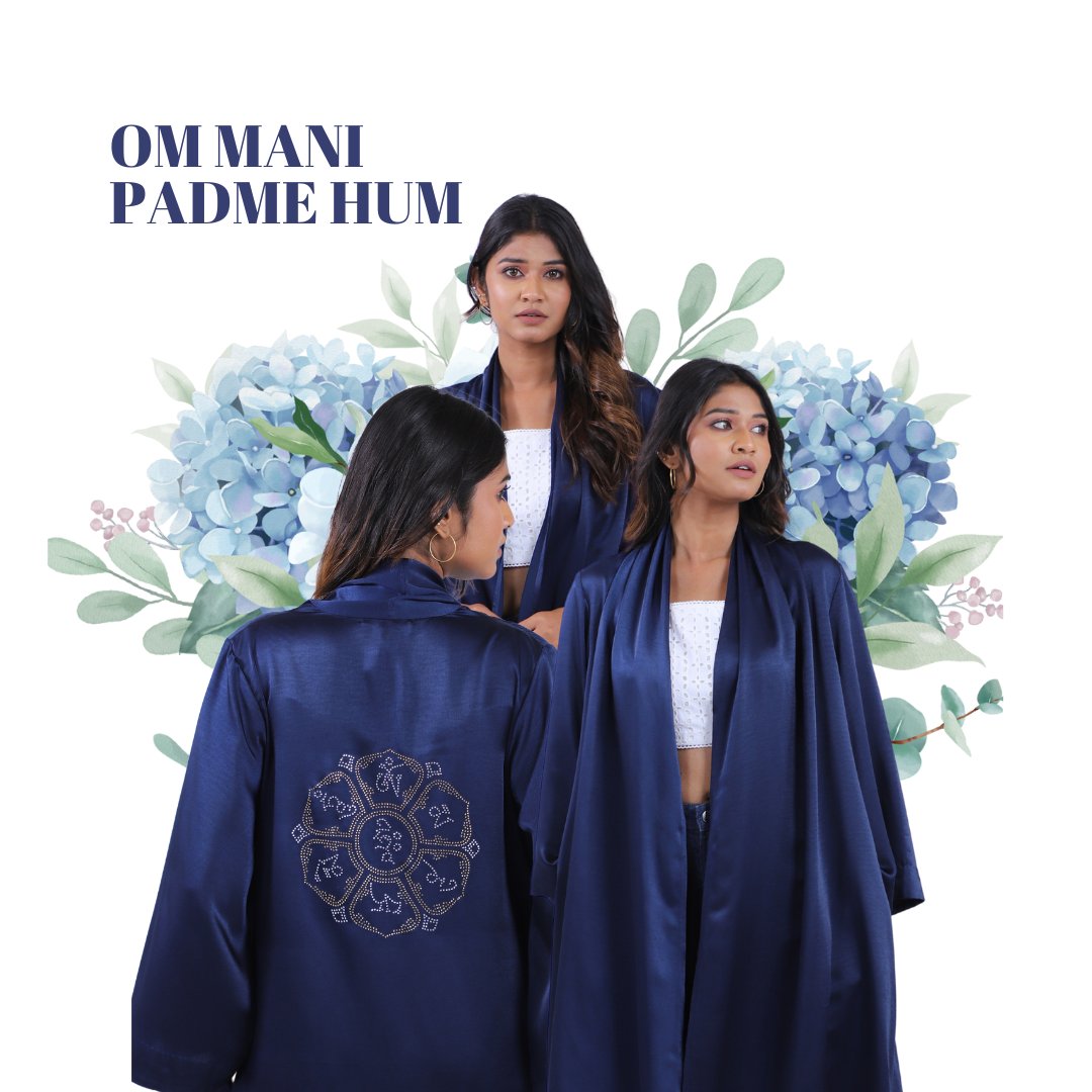 Connecting with the wisdom of #OmManiPadmeHum through #AagamanSutra. ✨This ancient chant, beautifully captured by #Meditation robe, holds the essence of compassion, wisdom, and enlightenment. 
#whiteoutfit #healedclothing #pranichealing #spirititualclothing