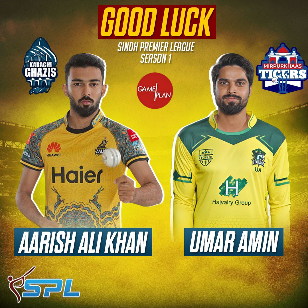 GamePlanPK's tweet photo. Our two other boys will also be shining bright in Sindh Premier League for their respective sides 👌

Good luck @aarishkh with #KarachiGhazis &amp; @UmerAmin200  with #MIRPURKHAAS 🙌🙌

@spl20official https://t.co/M95a1HV3so