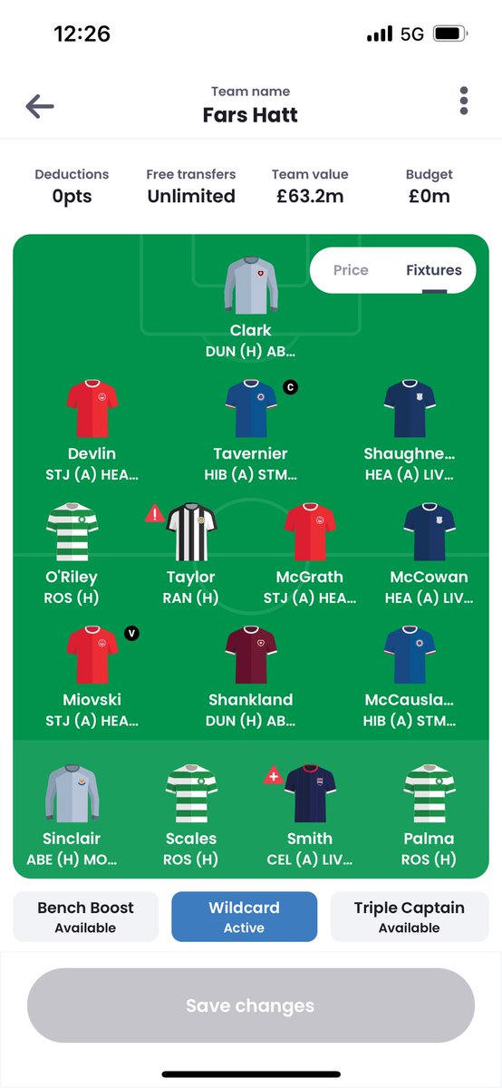 <a href="/FantasyScotland/">Fantasy Football Scotland</a> wildcard draft for the triple GW. Any thoughts? Any other drafts out there?