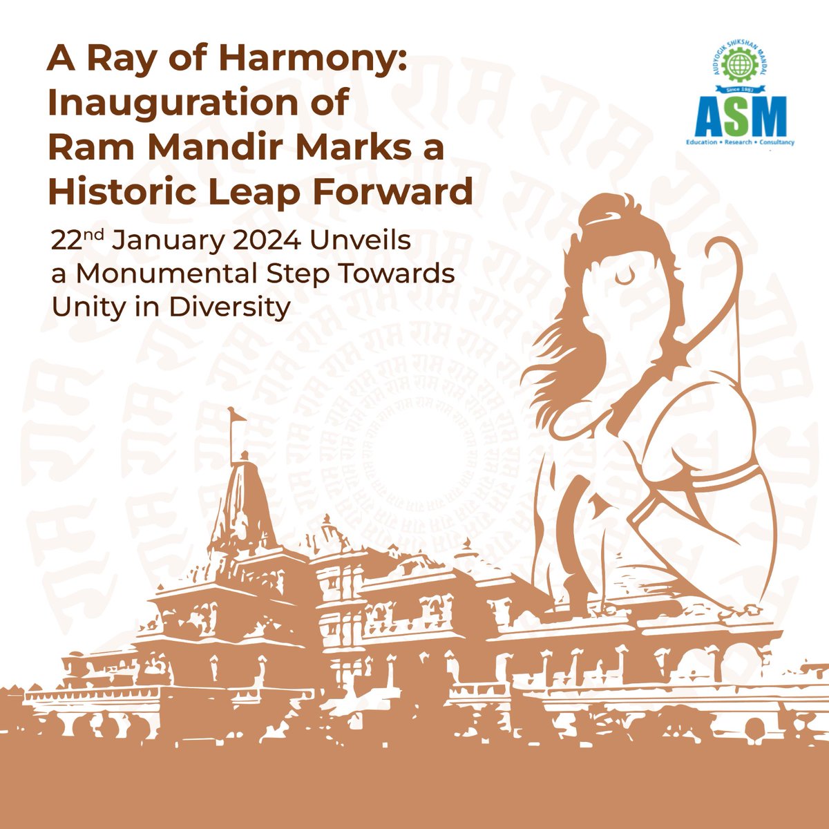 Today, as the sacred doors of Ram Mandir open, let the echoes of unity resonate across the nation. A moment that binds us all in pride and hope. #RamMandirInauguration #JaiShreeRam