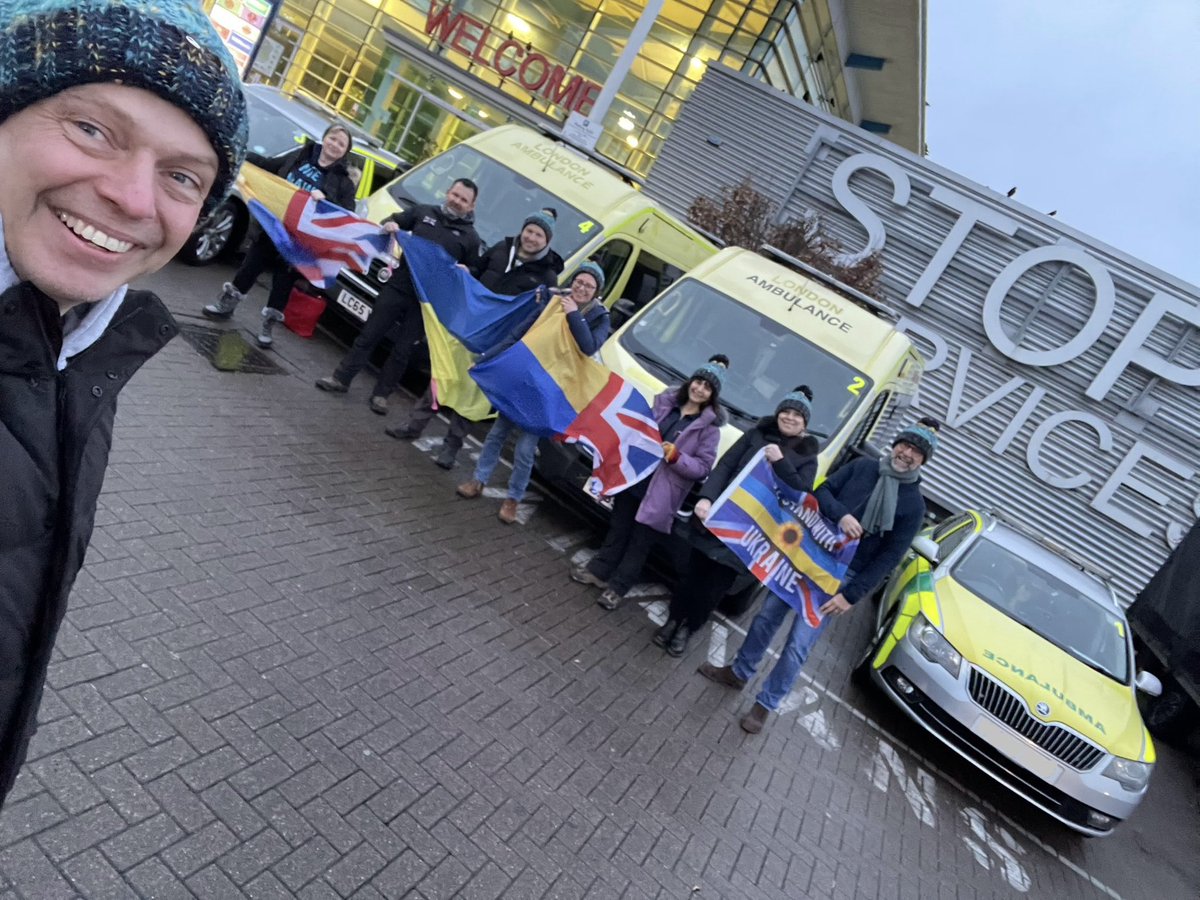 Off again! Four more aid-filled ambulances for the people of Ukraine with <a href="/Med_LL_Ukraine/">Medical Life Lines Ukraine</a>.  48 ambulances so far - we’ll pass 50 if all goes well! #lifebeginsat50 #WeStandWithUkraine

Do RT or even support if you can!

UK: gofund.me/79ddd3eb
US: gofund.me/540c44dc