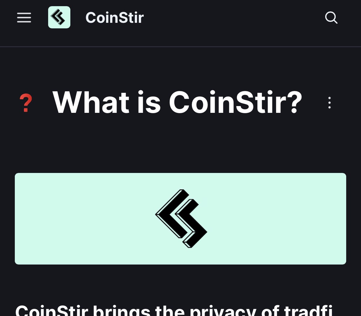 Docs are live! Check out how the magic happens 👀 coinstir.gitbook.io/documentation/…