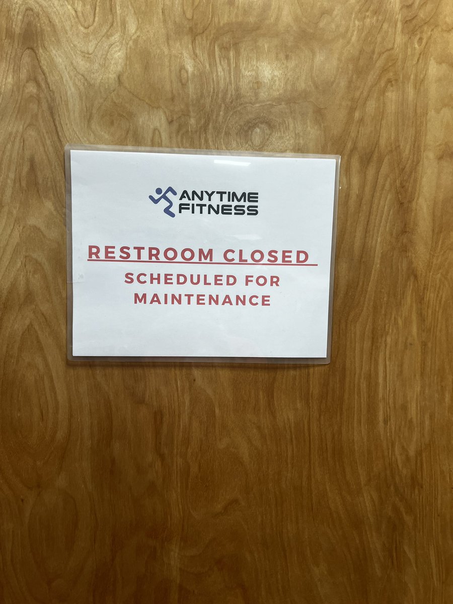 jerrilamirand's tweet photo. How can @AnytimeFitness keep a gym open when none of the restrooms are functioning? @wimberleytexas https://t.co/aLESZwbjOD