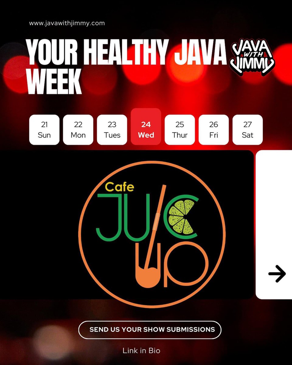 javawithJimmy's tweet image. We’re excited to announce the return of #YourHealthyJava 

This entire week is dedicated to #HealthAndWellness with physicians, doulas, holistic health practices &amp;amp; more. 

NOTE OUR LATE OPENING THIS WEEK!

We’re live at 12:00 PM THIS Monday - Thursday ONLY!!!