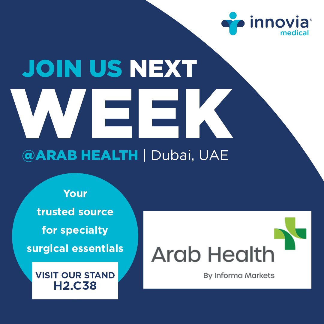 Be sure to visit us at Booth #H2.C38 at Arab Health next week! To schedule an appointment with Innovia Medical, your trusted source for single-use surgical essentials, please visit okt.to/omrnQd. We look forward to seeing you there! 

#ArabHealth2024 #InnoviaMedical