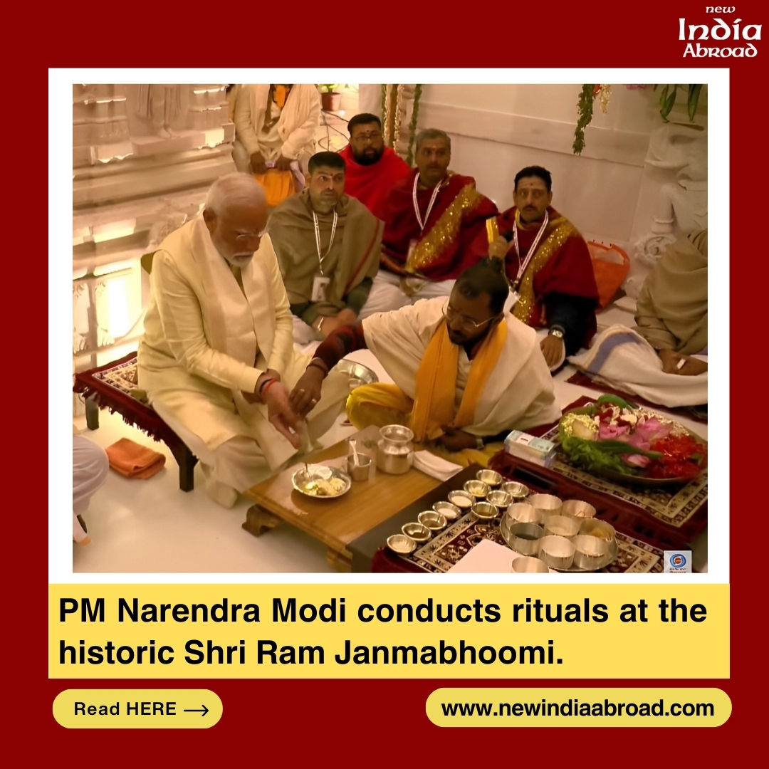 IndiaAbroad_'s tweet image. PM Narendra Modi conducts rituals at Shri Ram Janmabhoomi.

#RamMandirPranPrathistha 
 #DivineArchitecture #FloralSplendor #RamMandir #DivineMoment #UpCloseWithRamLalla #Ayodhya #PMOIndiaLive #HistoricMoment #rammandir #ayodhya #RamMandirPranPratishta #AyodhaRamMandir #RamLalla…