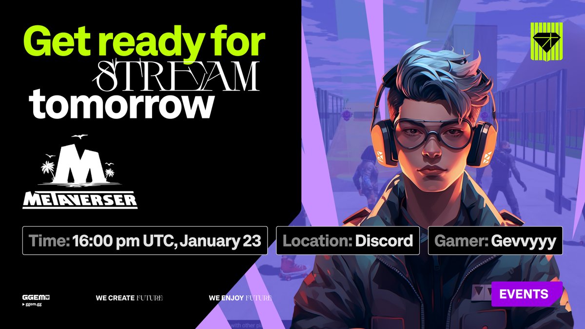 🌊🏄‍♂️ GET READY FOR THE METAVERSER STREAM TOMORROW! 🎥

We are going to play Metaverser together with our talented streamer Gevvyyy. Get more details down below ⬇️

🎮 @metaversergame is a virtual world that enables users to have fun while playing inside its metaverse and earn