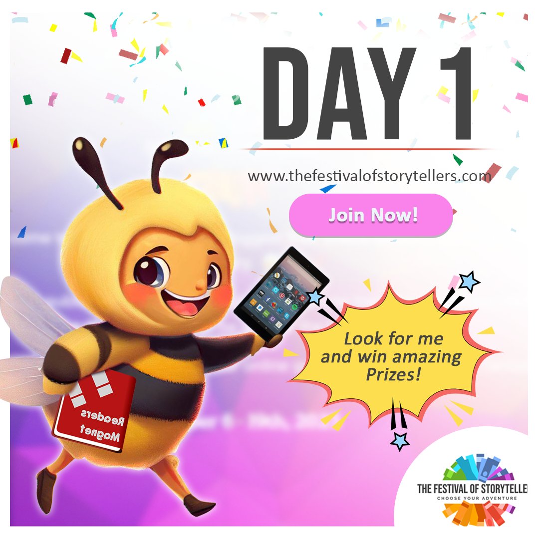 readersmagnet's tweet photo. TFOS 5 Day 1 is finally here!
Meet talented authors with captivating stories to share. Don't forget to find Little Letti on the live stage for a chance to win a Brand New Kindle!
Click Here!
https://t.co/XEouPLX7YL
#ReadersMagnet #TFOS5 #Day1 #FestivalOfStorytellers #Opening https://t.co/4j1yUaja9R