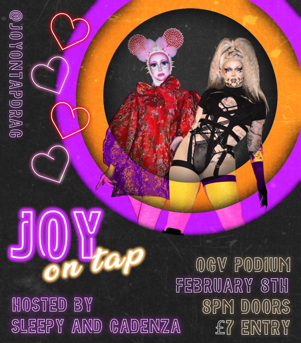 Joy on Tap returns this February and is kicking off with a very special Valentines show🩷🪩✨

Head down to @ogpodium at 8PM on the 8th of February💏

📍17 Windmill Brae, Aberdeen, AB11 6HZ

Tickets available NOW: eventbrite.co.uk/e/joy-on-tap-d… 🔗

#pride #joyontap #joy #drag #dragnight