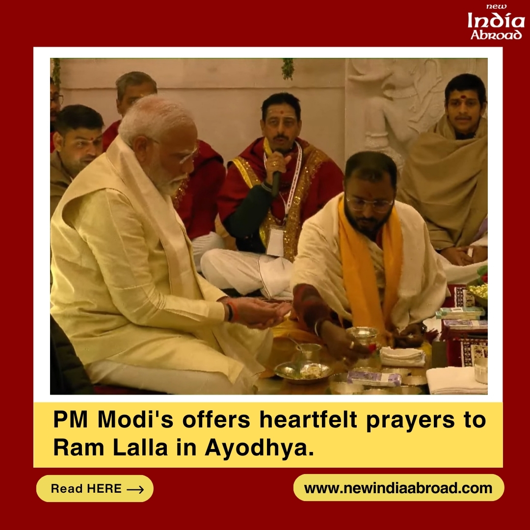 IndiaAbroad_'s tweet image. PM Modi&apos;s offers heartfelt prayers to Ram Lalla in Ayodhya.

#RamMandir #DivineArchitecture #FloralSplendor #RamMandir #DivineMoment #UpCloseWithRamLalla #Ayodhya #PMOIndiaLive #HistoricMoment #rammandir #ayodhya #RamMandirPranPratishta #AyodhaRamMandir #RamLalla #RamJanmabhoomi…