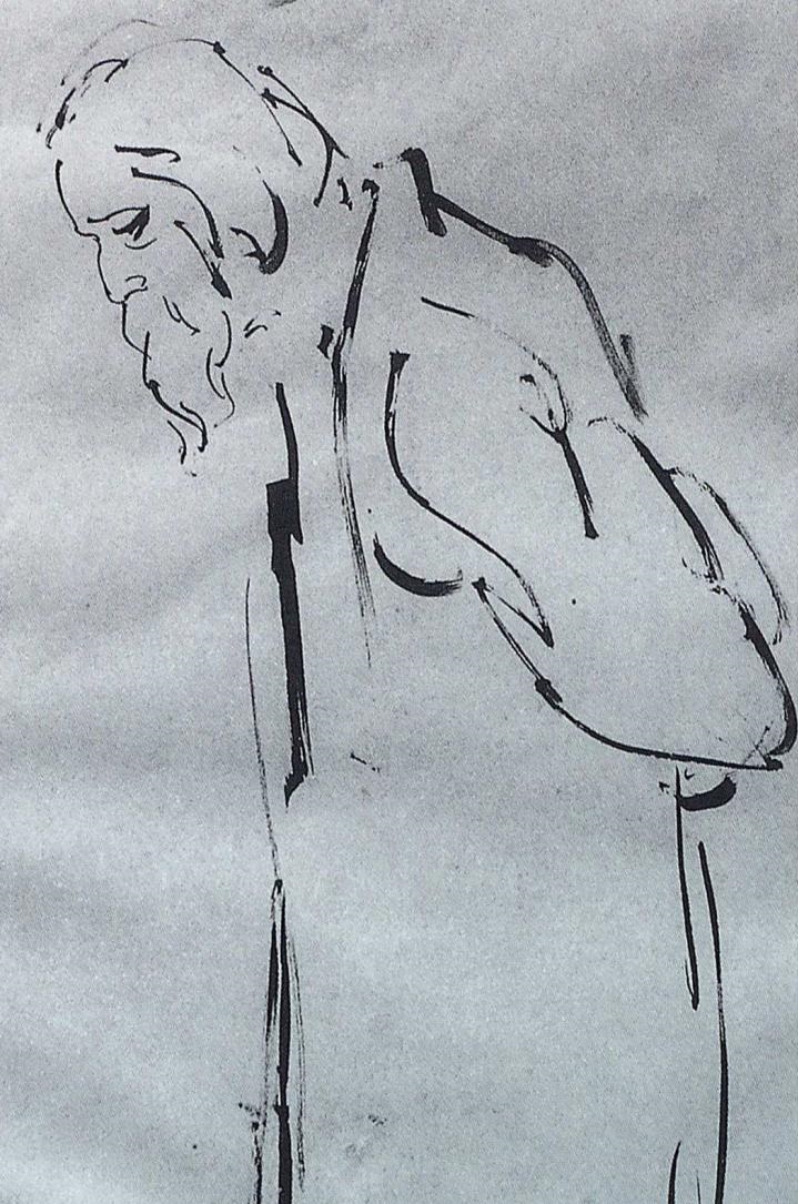 Satyajit Ray's sketch of Rabindranath Tagore.