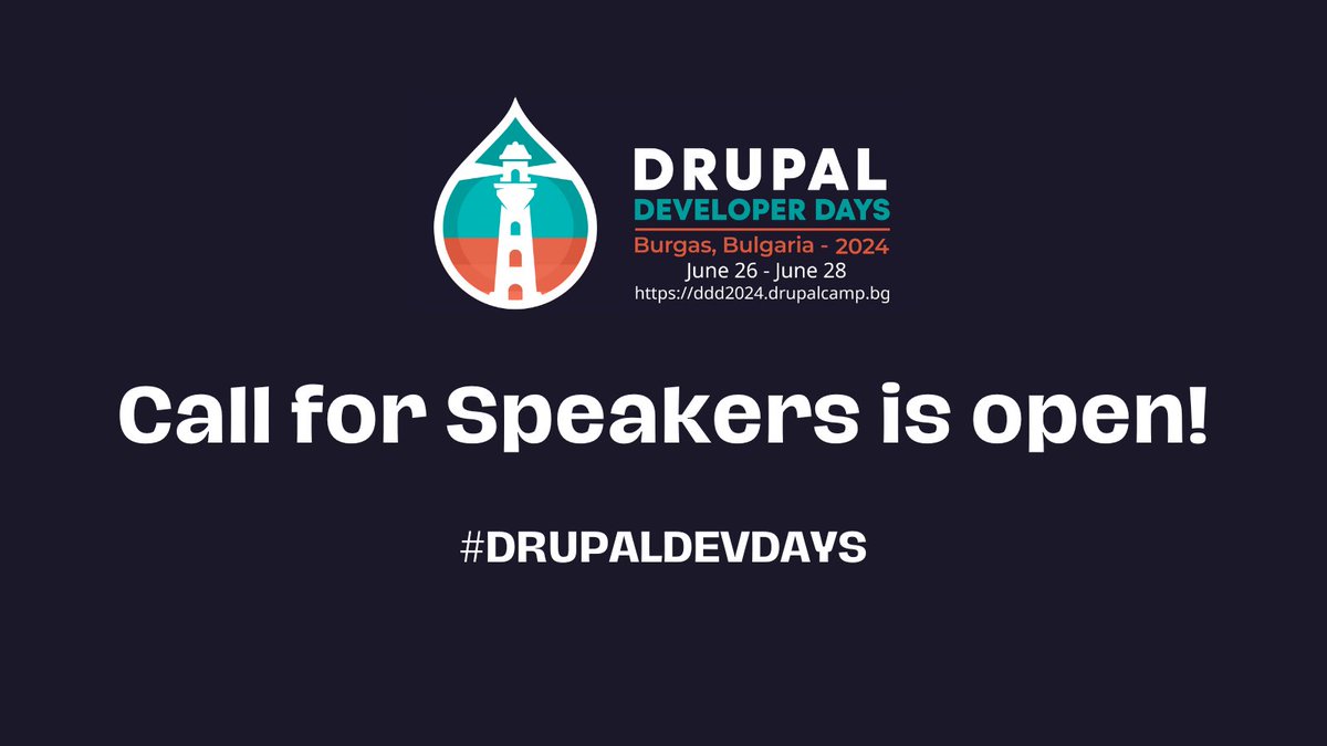 📢Calling all #tech enthusiasts!

Drupal Developer Days Burgas 2024 is on the lookout for speakers.👀

Don't miss your chance to share your expertise with our diverse audience from the #Drupal, #Symfony &amp; #PHP communities!✨

🔗ddd2024.drupalcamp.bg/propose-session

#DDD24 #DrupalDevDays