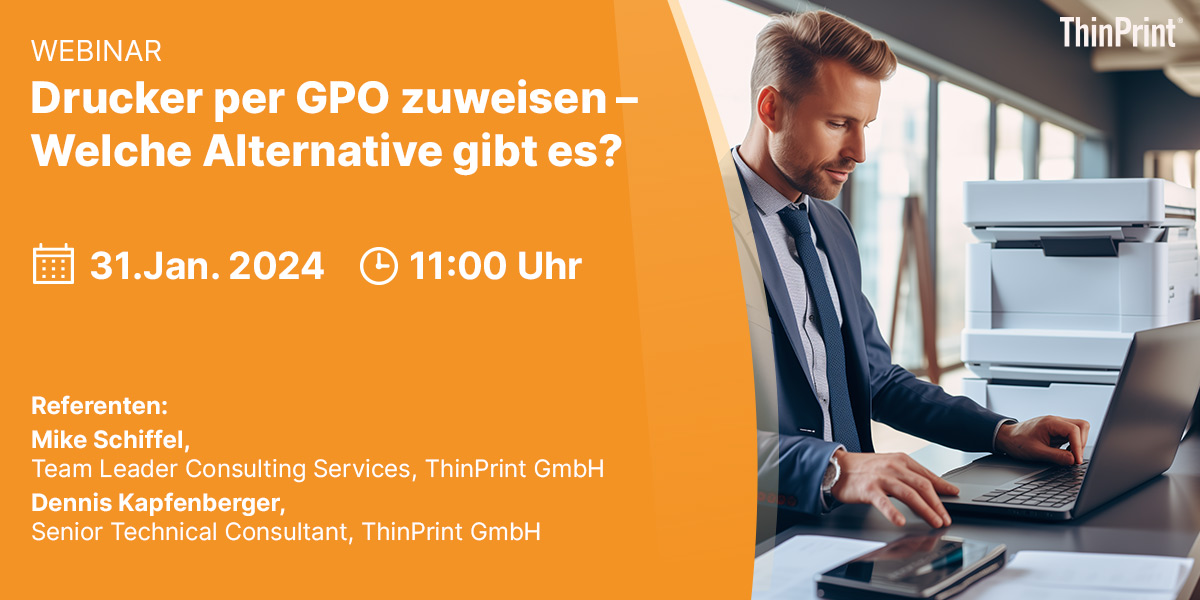 Drucker per GPO zuweisen – Welche Alternative gibt es? In unserem Webinar am 31.1. werfen wir einen Blick auf die Möglichkeiten und die Nachteile der Druckerzuweisung über Gruppenrichtlinien und stellen unsere Alternative vor. Am besten gleich anmelden! us02web.zoom.us/webinar/regist…
