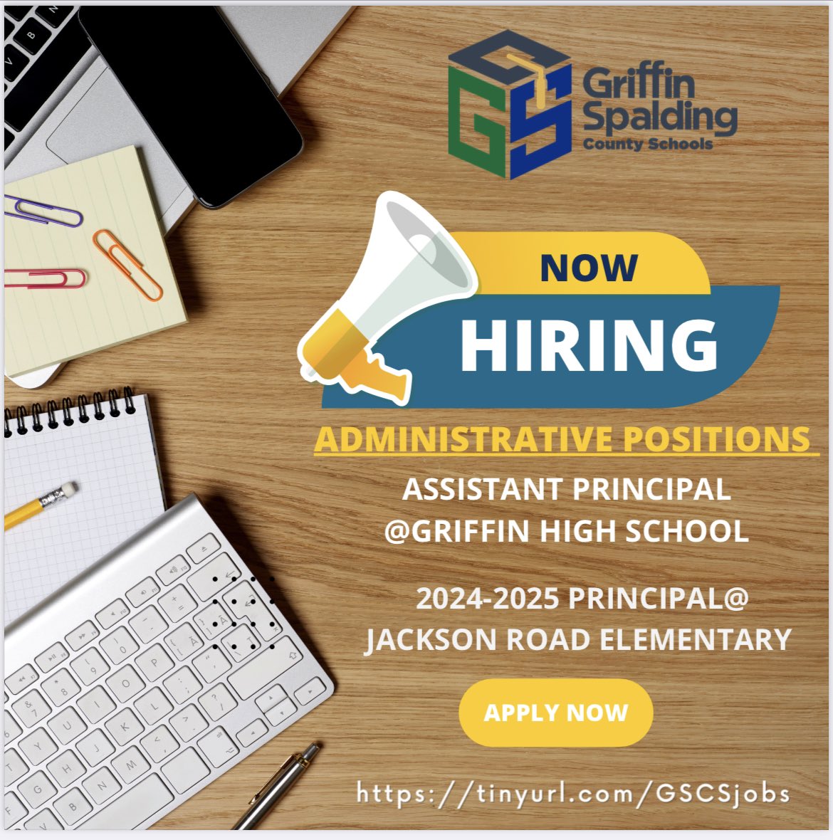 Griffin-Spalding is hiring for several administrative positions.  Come join this dynamic group of educators.  #GreatSchools #GoodLeader <a href="/GriffinSpalding/">Griffin-Spalding K12</a>